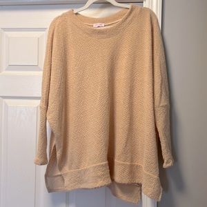 Small, Pink Lily, oversized sweater.